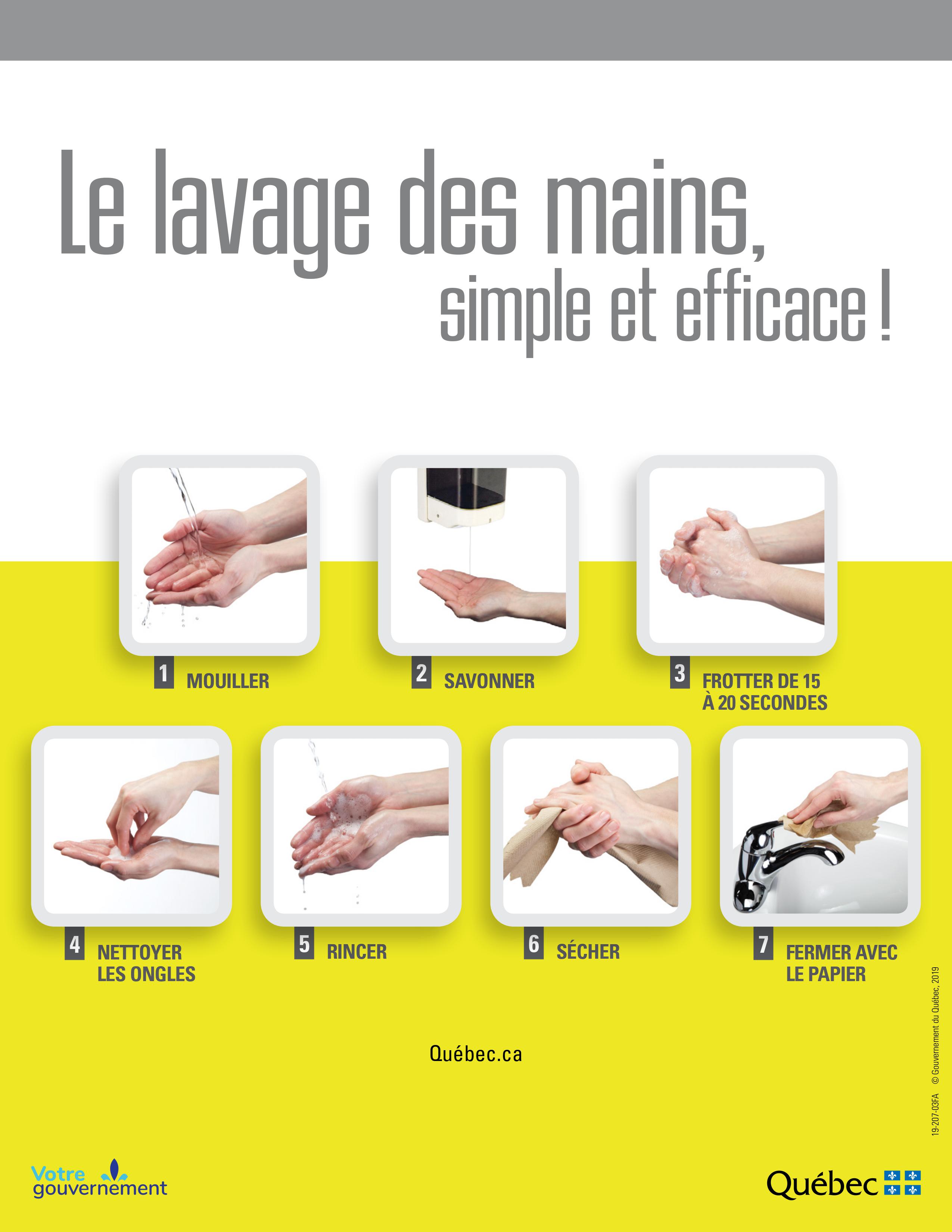 Affiche Le lavage des mains simple et efficace
